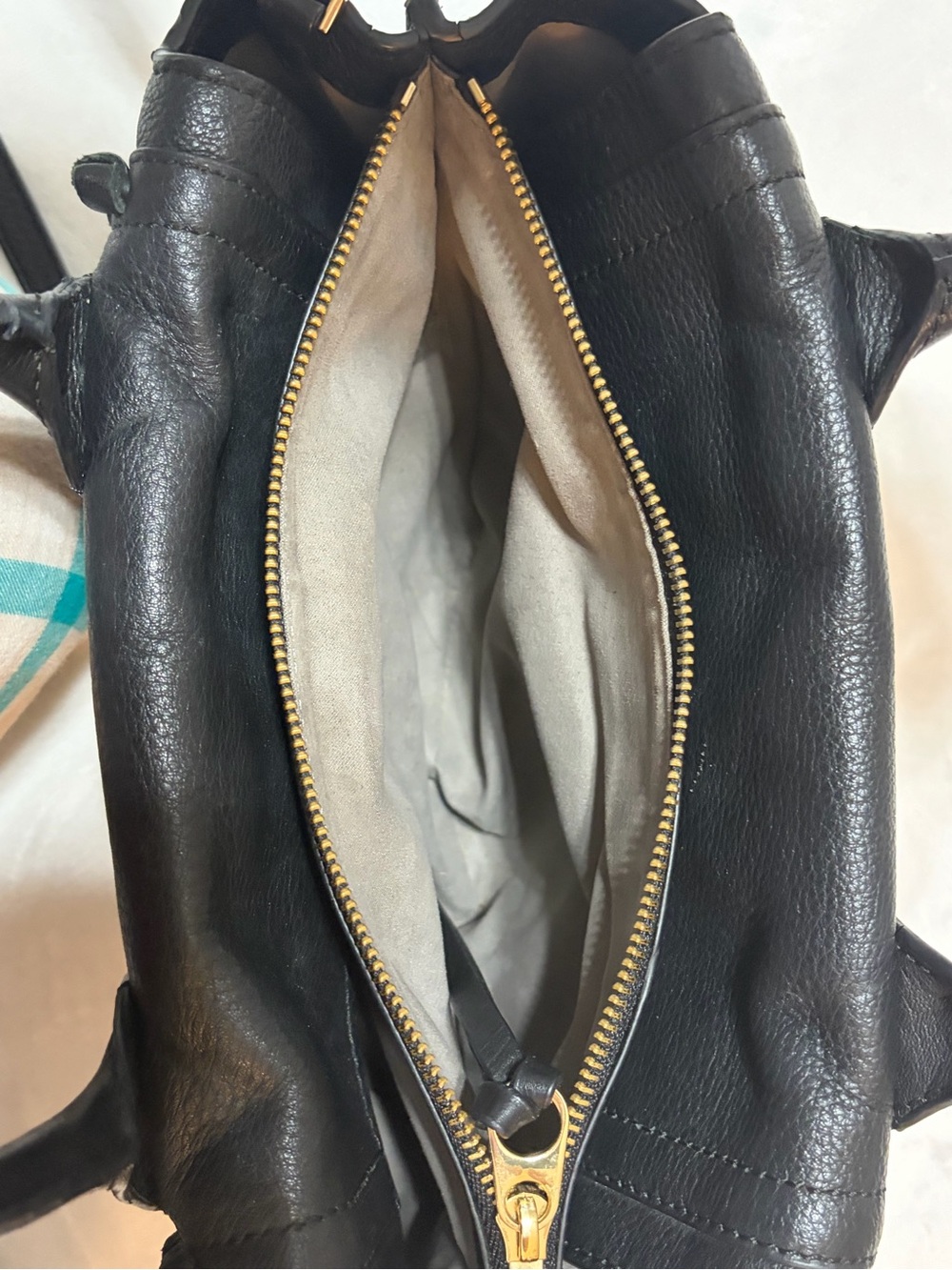 Vince Camuto Black Pebbled Leather Top-Handle Satchel with Stud Trim - Picture 6 of 8